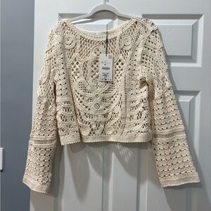 ✨ New With Tags | ZARA Crochet Knit Crop Sweater ✨